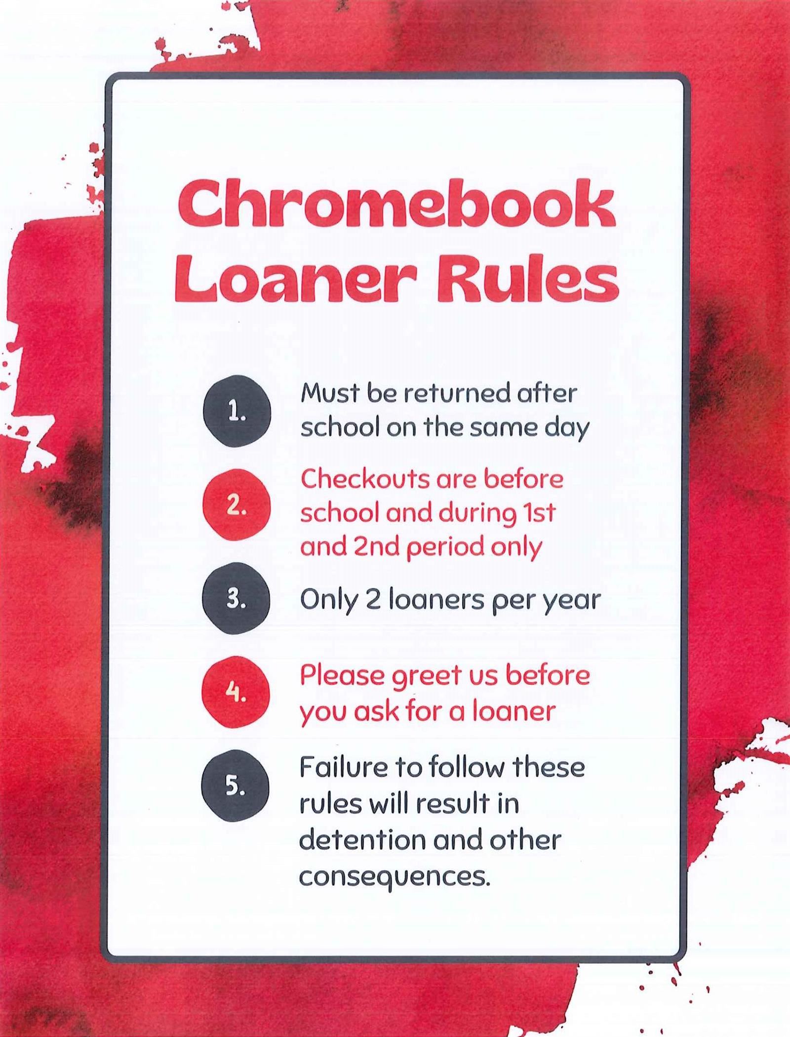Chromebook Loaner Rules 24-25